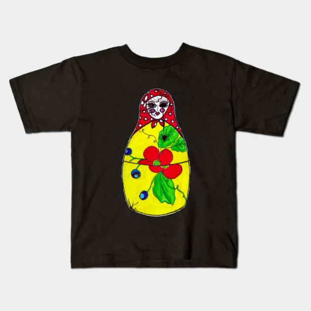 Matryoshka Creepy Nesting Doll Kids T-Shirt by 1Redbublppasswo